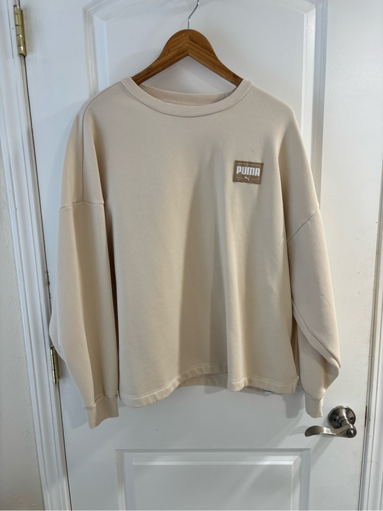 Puma Tops - Puma Women’s Beige Crewneck Sweatshirt with Logo Patch